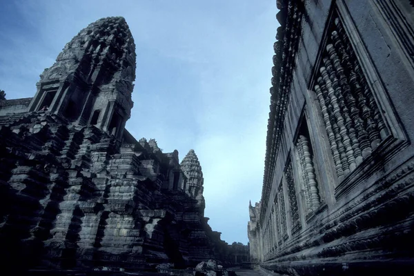 Die Architektur Des Tempels Angkor Wat Der Tempelstadt Angkor Nahe — Stockfoto