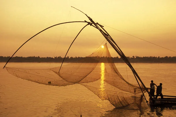 Una Red Pesca Río Mekong Pueblo Kampong Cham Centro Camboya — Foto de Stock