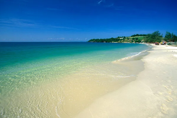 Una Spiaggia Presso Golf Della Thailandia Nella Città Sihanoukville Nel — Foto Stock