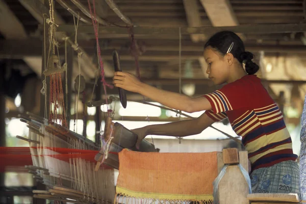 Silk Production Silk Island Koh Dach City Phnom Penh Cambodia — Stock Photo, Image