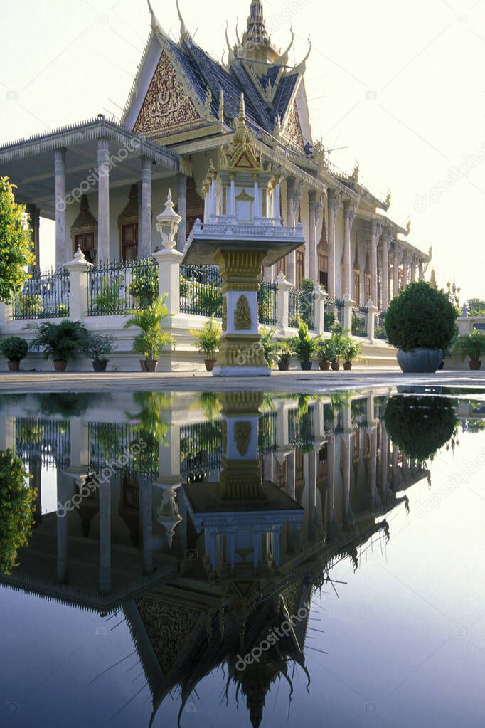 the architecture of the Royal Palace in the city of Phnom Penh of Cambodia.  Cambodia, Phnom Penh, February, 2001