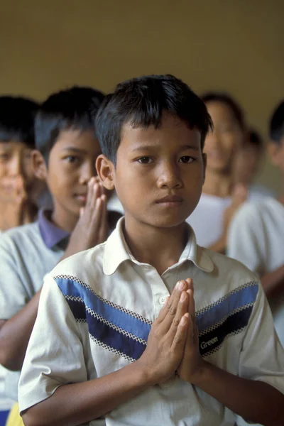 Skolbarn Skolan Staden Phnom Penh Kambodja Kambodja Phnom Penh Februari — Stockfoto