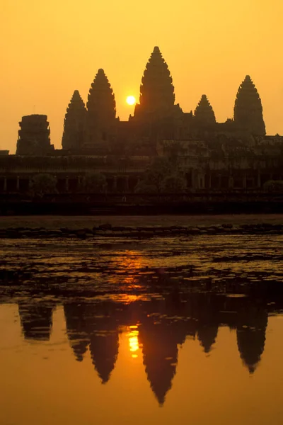 Ναός Angkor Wat Στην Πόλη Του Ναού Angkor Κοντά Στην — Φωτογραφία Αρχείου