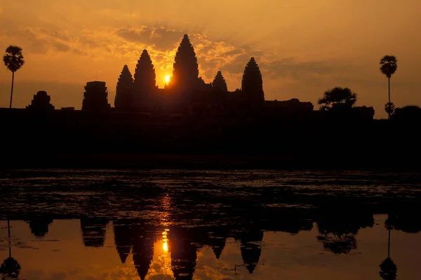 Angkor Wat Tempel Tempelstad Angkor Bij Stad Siem Reap Het — Stockfoto