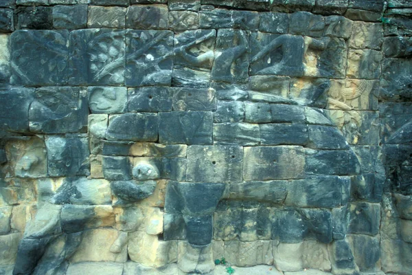 Siffror Vid Temple Terrace Elephants Temple City Angkor Nära Staden — Stockfoto