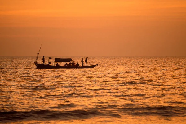 Vissers Vissershaven Aan Kust Van Stad Sihanoukville Het Zuiden Van — Stockfoto