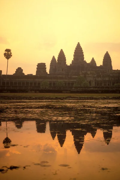 Salida Del Sol Templo Angkor Wat Ciudad Del Templo Angkor — Foto de Stock