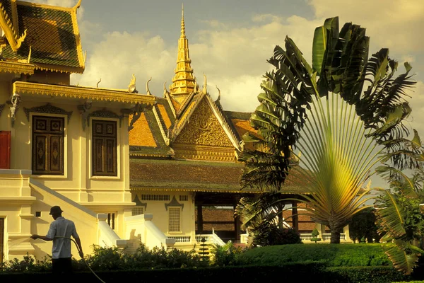 Архитектура Королевского Дворца Городе Пномпень Камбоджи Камбоджа Пномпень Февраль 2001 — стоковое фото