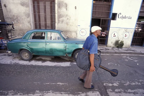 Musiker Auf Den Straßen Der Karibischen Stadt Havanna Auf Kuba — Stockfoto