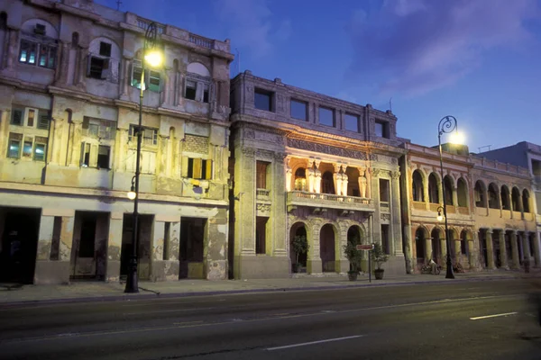 Architectuur Aan Malecon Road Weg Stad Havana Cuba Caribische Zee — Stockfoto