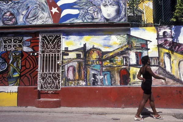 Pinturas Coloridas Calle Hamel Ciudad Habana Cuba Mar Caribe Cuba —  Fotos de Stock