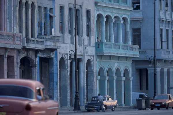 Arquitectura Carretera Malecon Road Ciudad Habana Cuba Mar Caribe Cuba —  Fotos de Stock