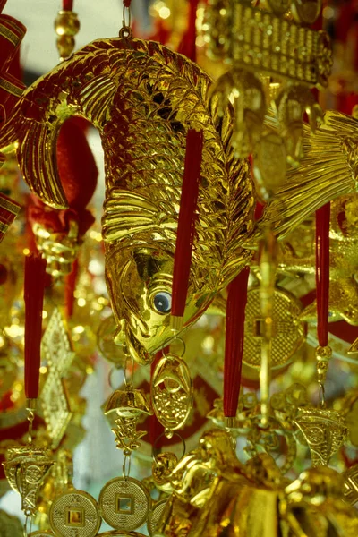 Golden Fish Chinese Temple City Centre Taipei Taiwan East Aasia — Stock Photo, Image