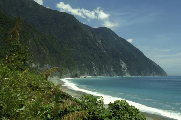 Plaża Krajobraz Pobliżu Hualien Wschodnim Wybrzeżu Oceanu Spokojnego Tajwanie Azji — Zdjęcie stockowe