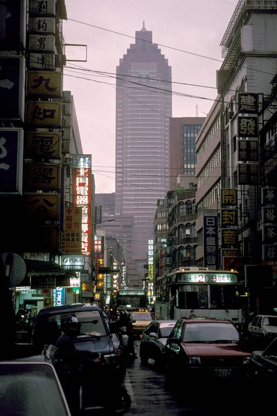 Doğu Aasia Tayvan Taipei Şehir Merkezinde Bir Yol Tayvan Taipei — Stok fotoğraf