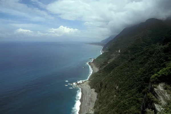 Pláž Krajina Blízkosti Hualien Východním Pobřeží Tichého Oceánu Tchaj Wanu — Stock fotografie