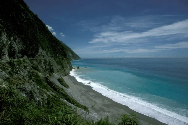 Plaża Krajobraz Pobliżu Hualien Wschodnim Wybrzeżu Oceanu Spokojnego Tajwanie Azji — Zdjęcie stockowe