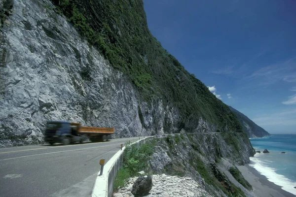 Costa Leste Estrada Paisagem Perto Hualien Costa Leste Oceano Pacífico — Fotografia de Stock