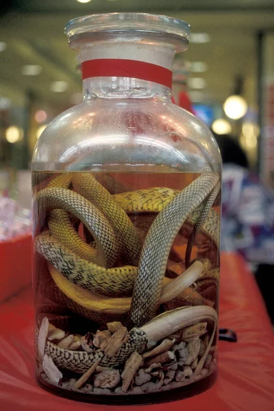 Medicina Serpente Una Farmacia Alternativa Nel Centro Della Città Taipei — Foto Stock