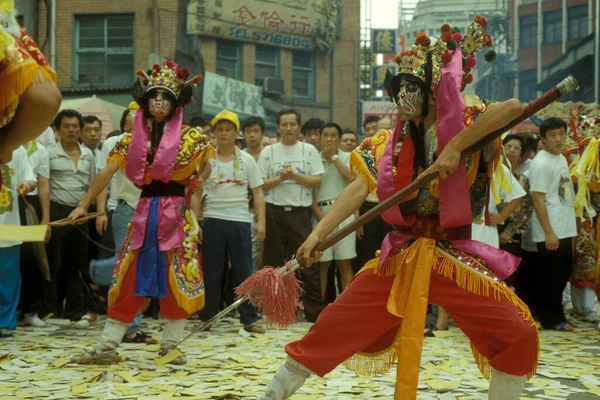 Hagyományos Mazu Parádé Daoista Vallási Fesztivál Taipei Belvárosában Kelet Aázia — Stock Fotó