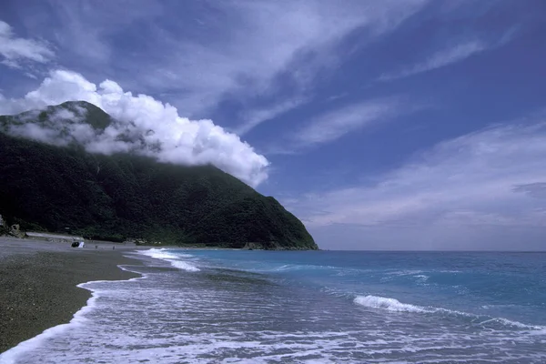 Plaża Krajobraz Pobliżu Hualien Wschodnim Wybrzeżu Oceanu Spokojnego Tajwanie Azji — Zdjęcie stockowe
