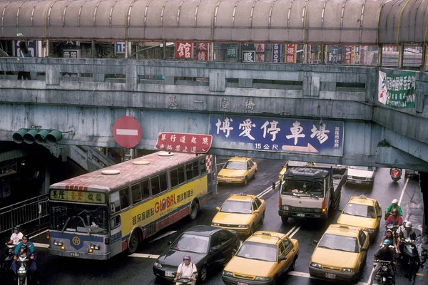 Een Hoofdweg Het Centrum Van Taipei Taiwan Van Oost Aasië — Stockfoto