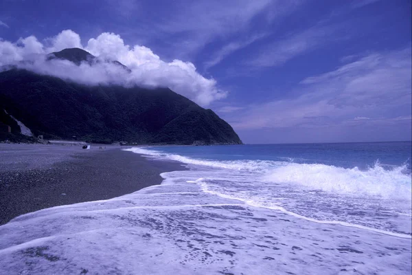 Μια Παραλία Και Τοπίο Κοντά Hualien Στην Ανατολική Ακτή Του — Φωτογραφία Αρχείου