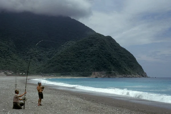 Strand Och Landskapet Nära Hualien Vid Stilla Havets Östkust Taiwan — Stockfoto