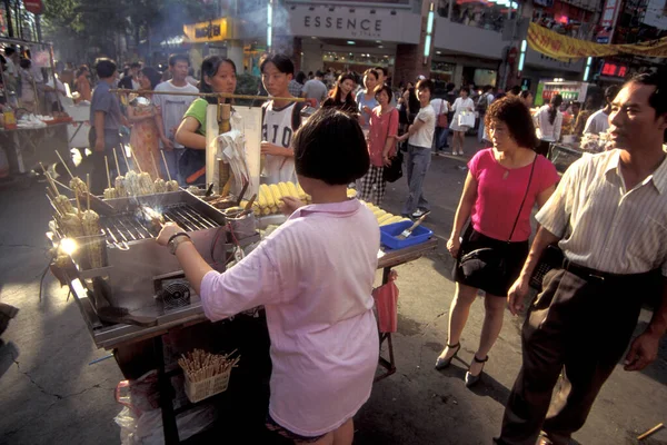 Grill Corn Mercado Alimentos Mercado Ciudad Centro Ciudad Taipei Taiwán —  Fotos de Stock