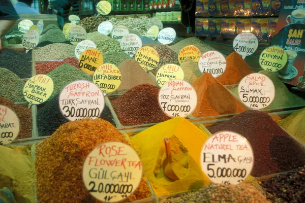 Especias Frescas Una Tienda Alimentos Mercado Old Souq Bazaar Kapali — Foto de Stock