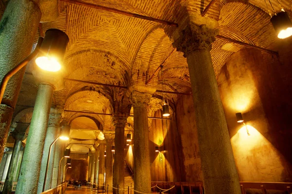 Cisterna Bazilika Nebo Potopený Palác Starém Městě Istanbul Turecku Turecko — Stock fotografie