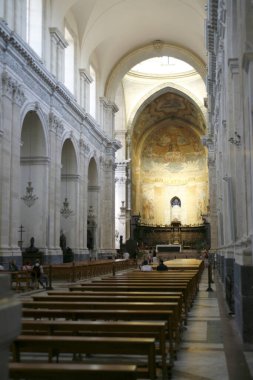 İtalya 'nın Sicilya eyaletinde yer alan Catania şehrindeki St. Agata katedrali. İtalya, Sicilya, Ekim 2014