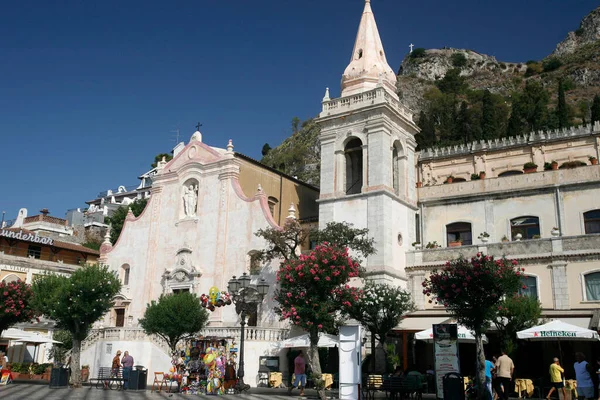 Kostel San Giuseppe Centru Starém Městě Taormina Provincii Sicílie Itálii Stock Snímky