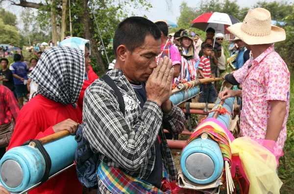 People at the Bun Bang Fai Festival — Stock Photo, Image