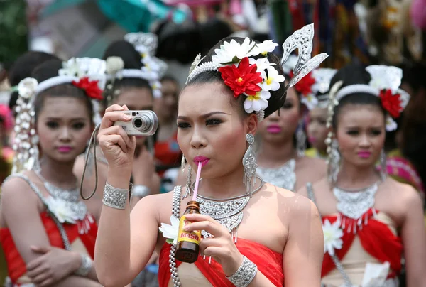 People at the Bun Bang Fai Festival — Stock Photo, Image