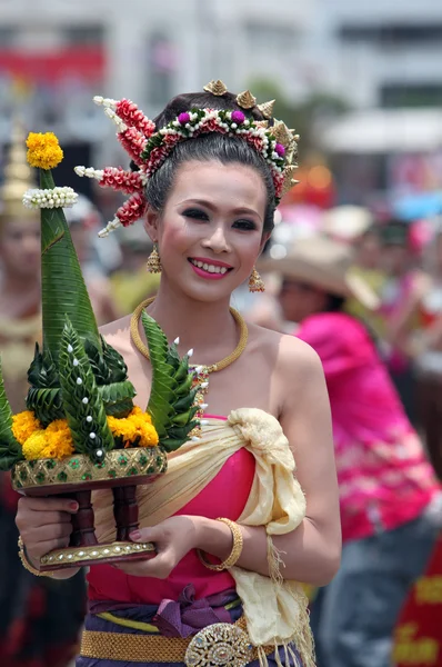 Pessoas no Bun Bang Fai Festival — Fotografia de Stock