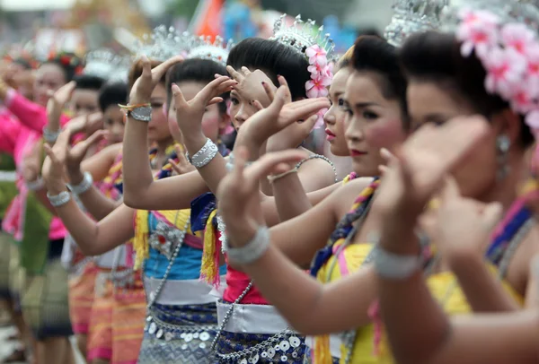 Pessoas no Bun Bang Fai Festival — Fotografia de Stock