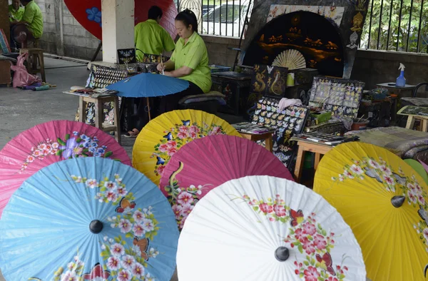 Umbrella production in the city of chiang mai — Stock Photo, Image