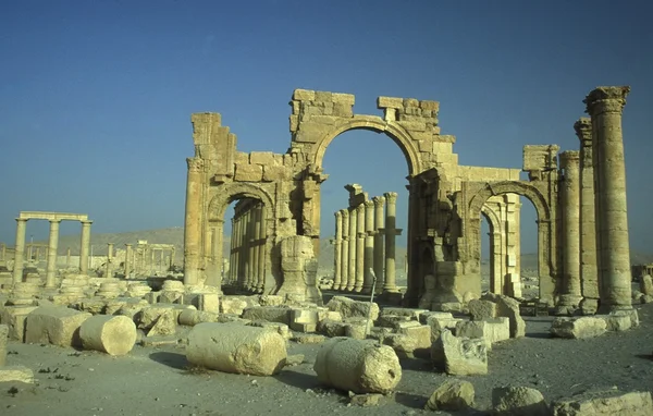 Sýrie Palmyra římské ruiny — Stock fotografie