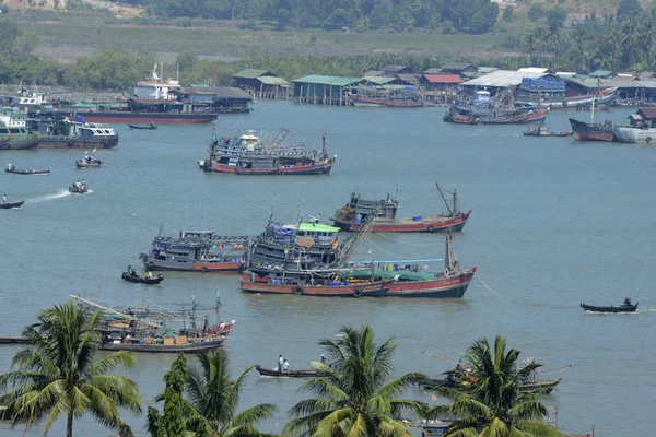 Ásia Myanmar Myeik porto — Fotografia de Stock