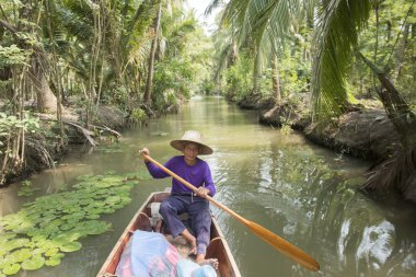 Asya Tayland Samut Songkhram Tha Kha manzara