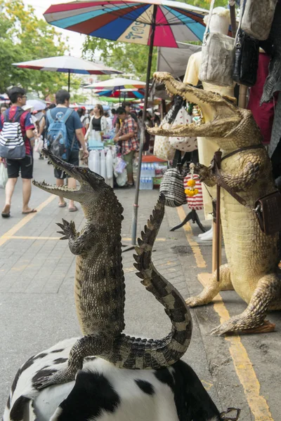 ASIA THAILAND BANGKOK CHATUCHAK MARKET LEATHER SHOP — Stock Photo, Image