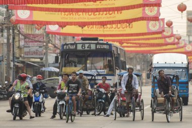 Asya Tayland Bangkok Nothaburi Transort bisiklet taksi
