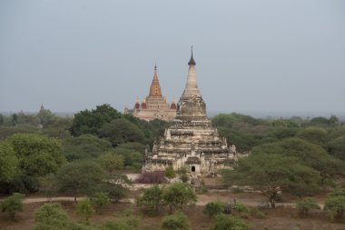 Asya Myanmar Bagan Tapınağı Pagoda manzara