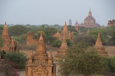Asya Myanmar Bagan Tapınağı Pagoda manzara