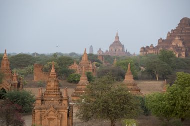Asya Myanmar Bagan Tapınağı Pagoda manzara