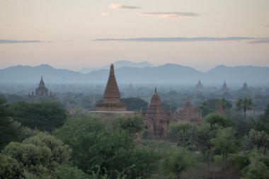 Asya Myanmar Bagan Tapınağı Pagoda manzara