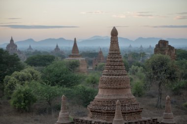 Asya Myanmar Bagan Tapınağı Pagoda manzara