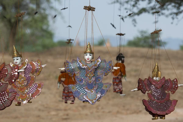 Asya Myanmar Bagan kukla gösterisi — Stok fotoğraf