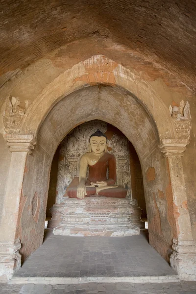아시아 미얀마 바간 사원 탑 부처님 그림 — 스톡 사진